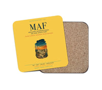 Thumbnail for Midland International Air and Space Port (MAF) design on yellow 1 piece coaster
