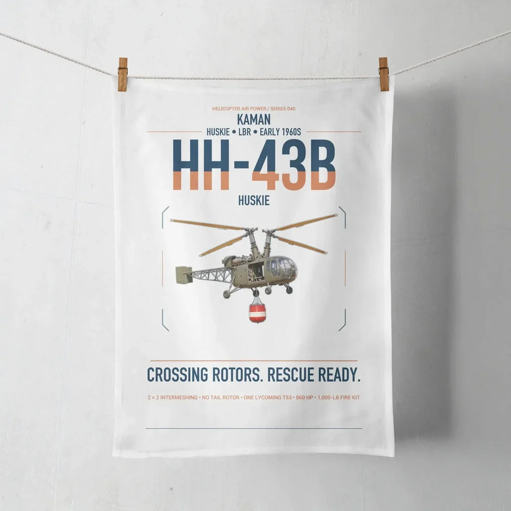 Kaman HH-43B Huskie design on white towel