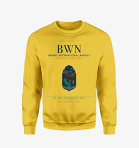 Thumbnail for Brunei International Airport Bandar Seri Begawan (BWN) design on yellow sweatshirt