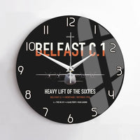Thumbnail for Short Belfast C.1 design on black no frame wall clock
