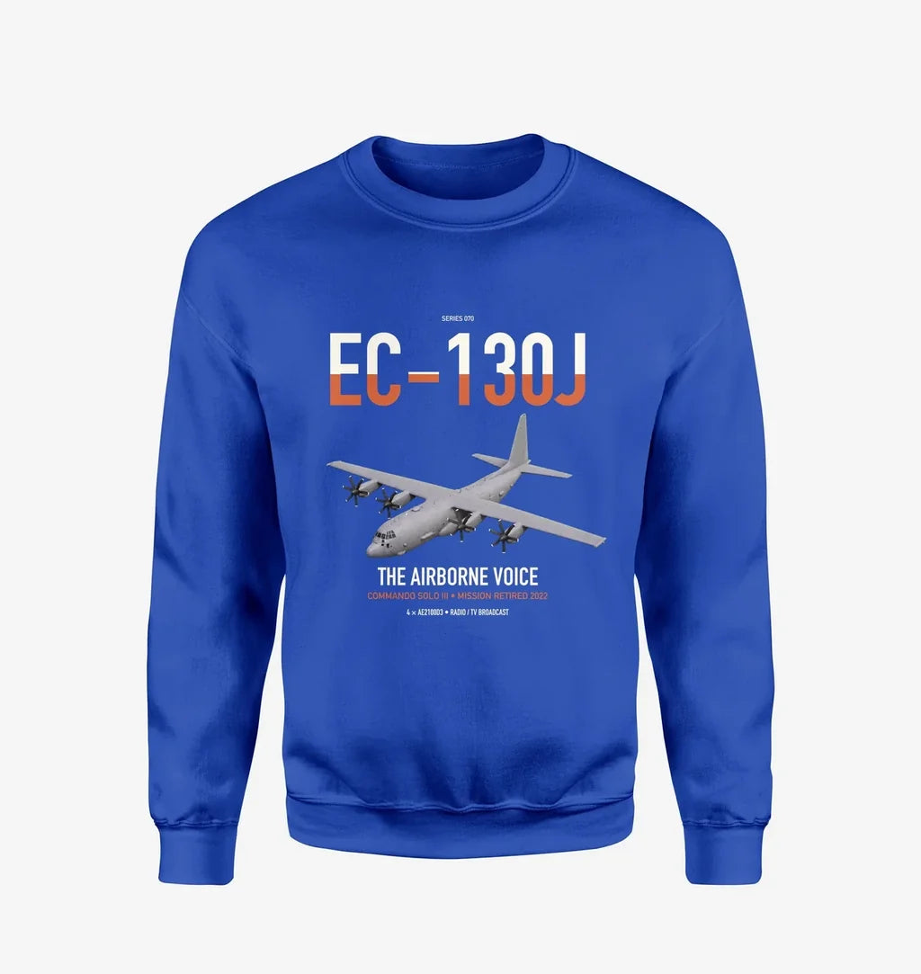 EC-130J Commando Solo III design on blue sweatshirt