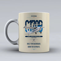 Thumbnail for Cessna 170B design on beige ceramic mug, double-side print