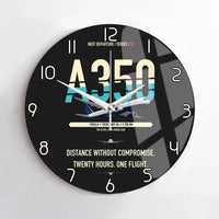 Thumbnail for Airbus A350-900ULR design on black no frame wall clock