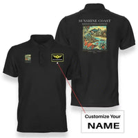 Thumbnail for SUNSHINE COAST - Poster - Double-Side Polo - Black + Name