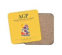 Thumbnail for Malaga-Costa del Sol Airport (AGP) design on yellow 1 piece coaster