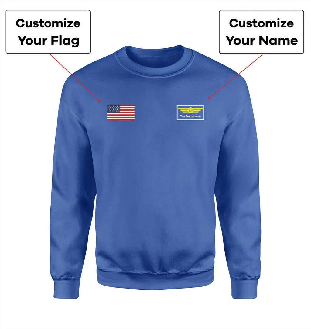 Customisable Flag & Name with Badge 3D Sweatshirt - view 2