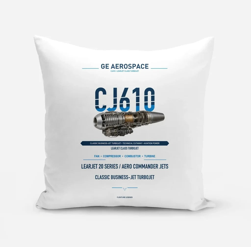 CJ610 design on white pillow