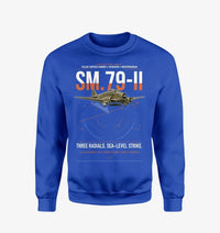 Thumbnail for Savoia-Marchetti SM.79-II Sparviero design on blue sweatshirt