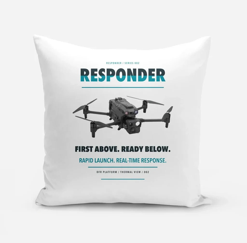 BRINC Responder design on white pillow