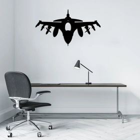 Fighter Jet 16 Silhouette Wall Metal Signs