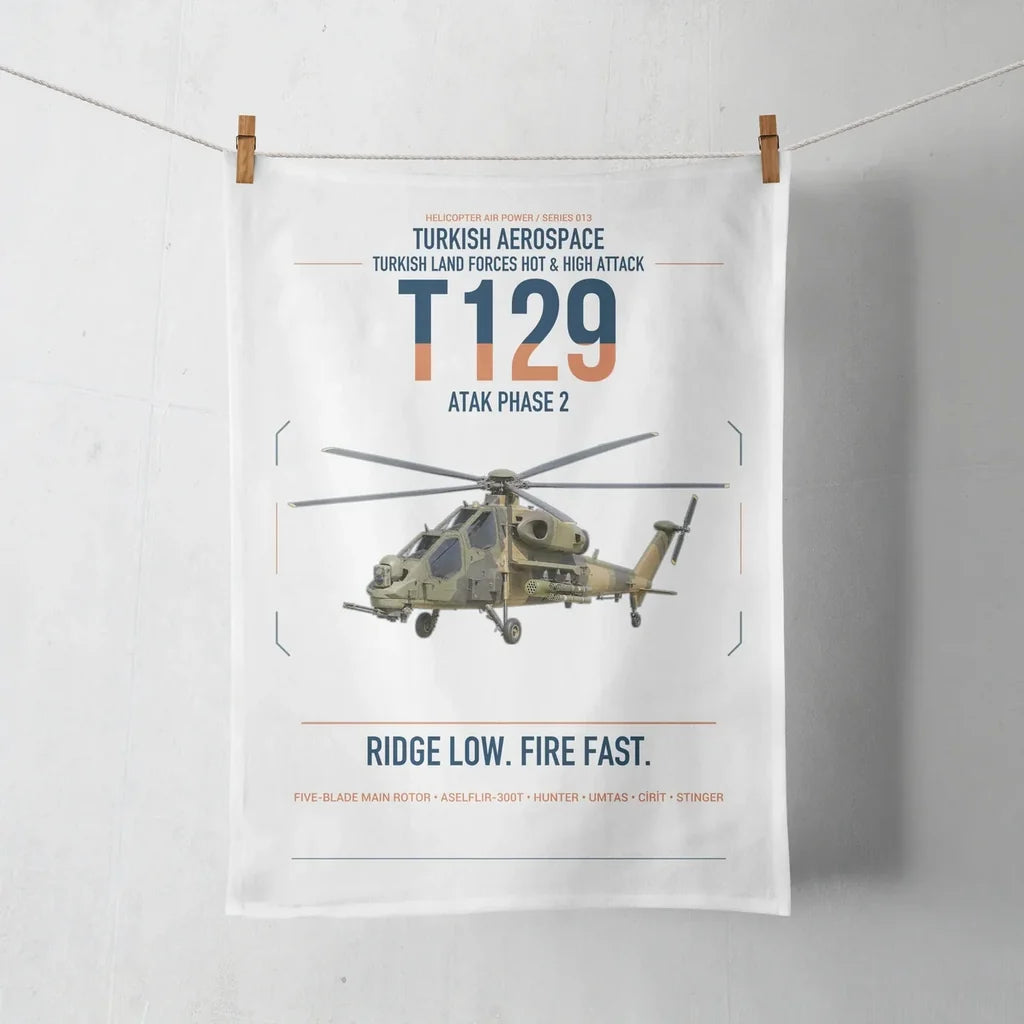 Turkish Aerospace T129 ATAK Phase 2 design on white towel