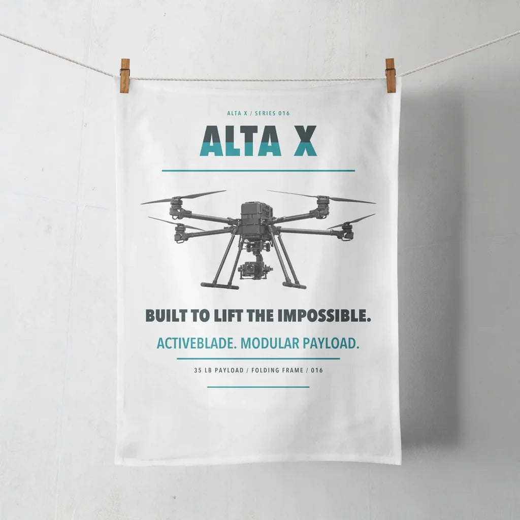 Freefly Alta X design on white towel