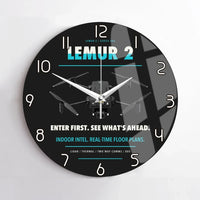 Thumbnail for BRINC LEMUR 2 design on black no frame wall clock