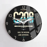 Thumbnail for Cessna 208 Caravan design on black no frame wall clock