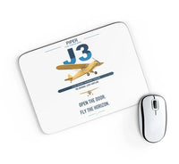 Thumbnail for Piper J-3 Cub design on white rectangle mouse pad
