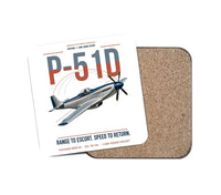 Thumbnail for P-51D Mustang design on white 1 piece coaster