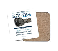 Thumbnail for RB211-535E4 design on white 1 piece coaster