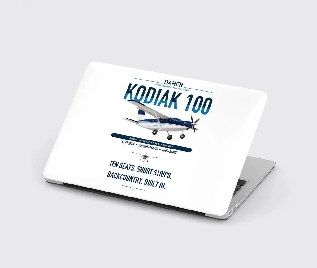 Daher Kodiak 100 Series III design on white MacBook case