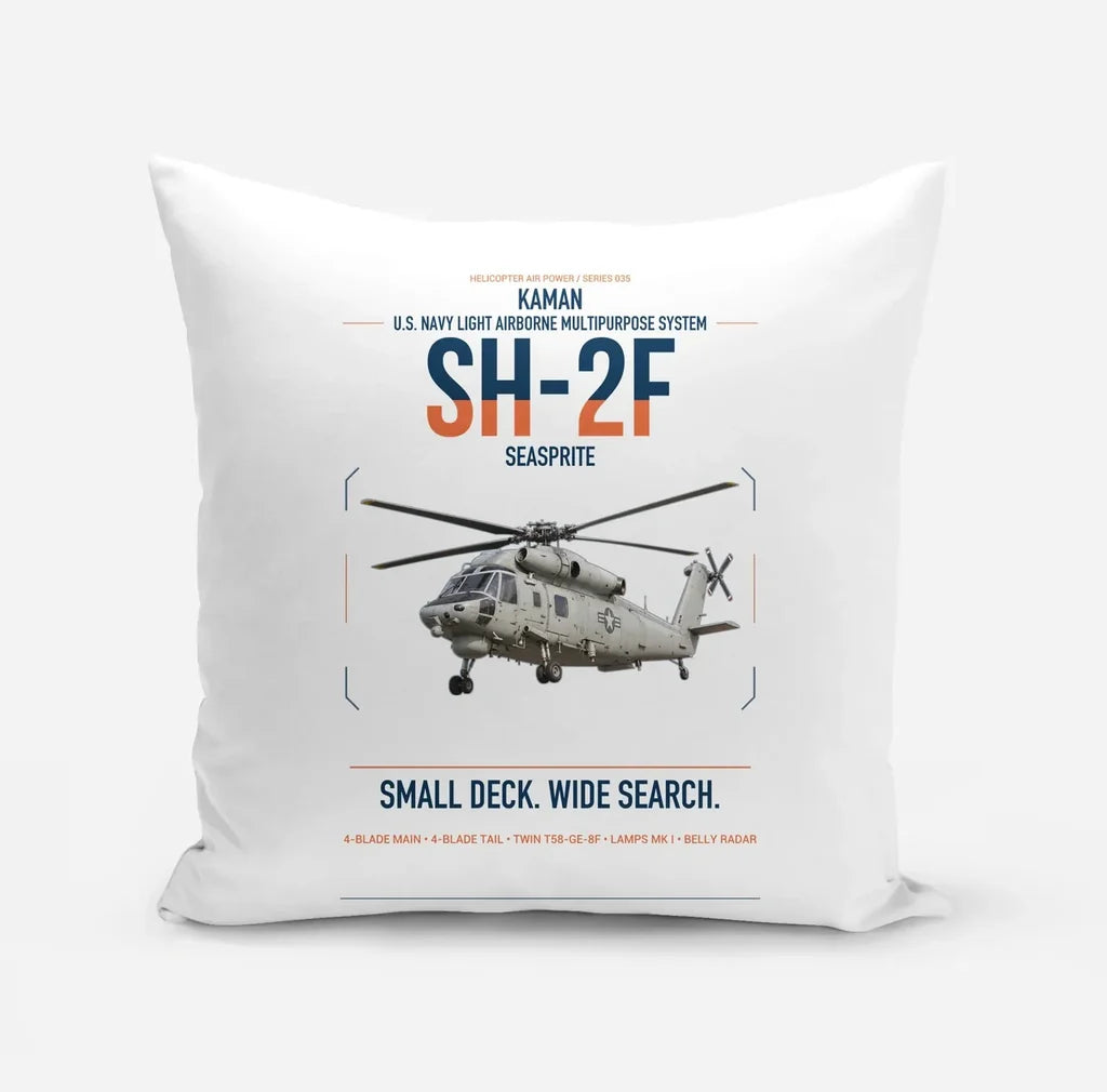 Kaman SH-2F Seasprite design on white pillow