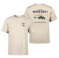 Thumbnail for Westland Wasp HAS1 design on beige t-shirt, double-side print