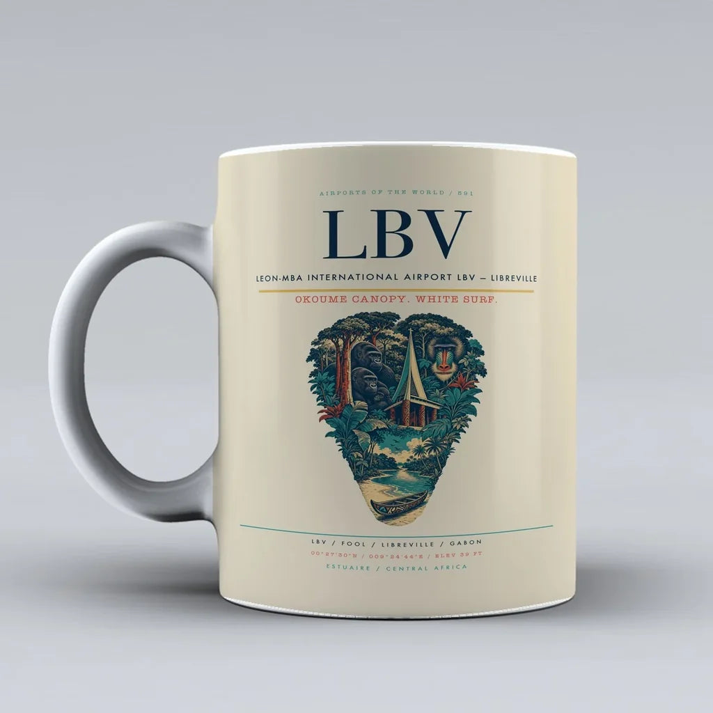 International Airport LBV — Libreville Mug design on beige leon mba