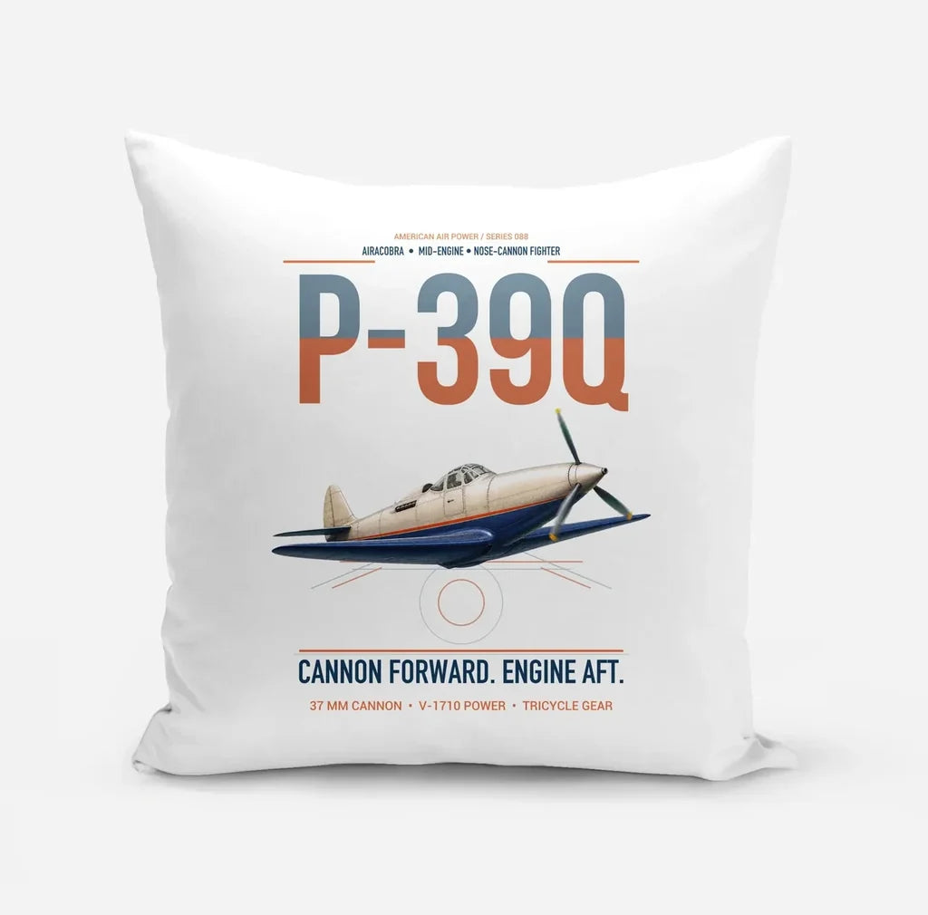 P-39Q Airacobra design on white pillow