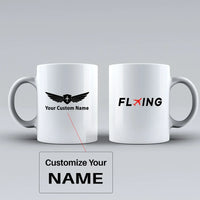 Thumbnail for Flying Ceramic White aviation design on ceramic mug, premium ceramic with glazed finish.