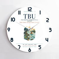 Thumbnail for Fuaʻamotu International Airport (TBU) design on white no frame wall clock