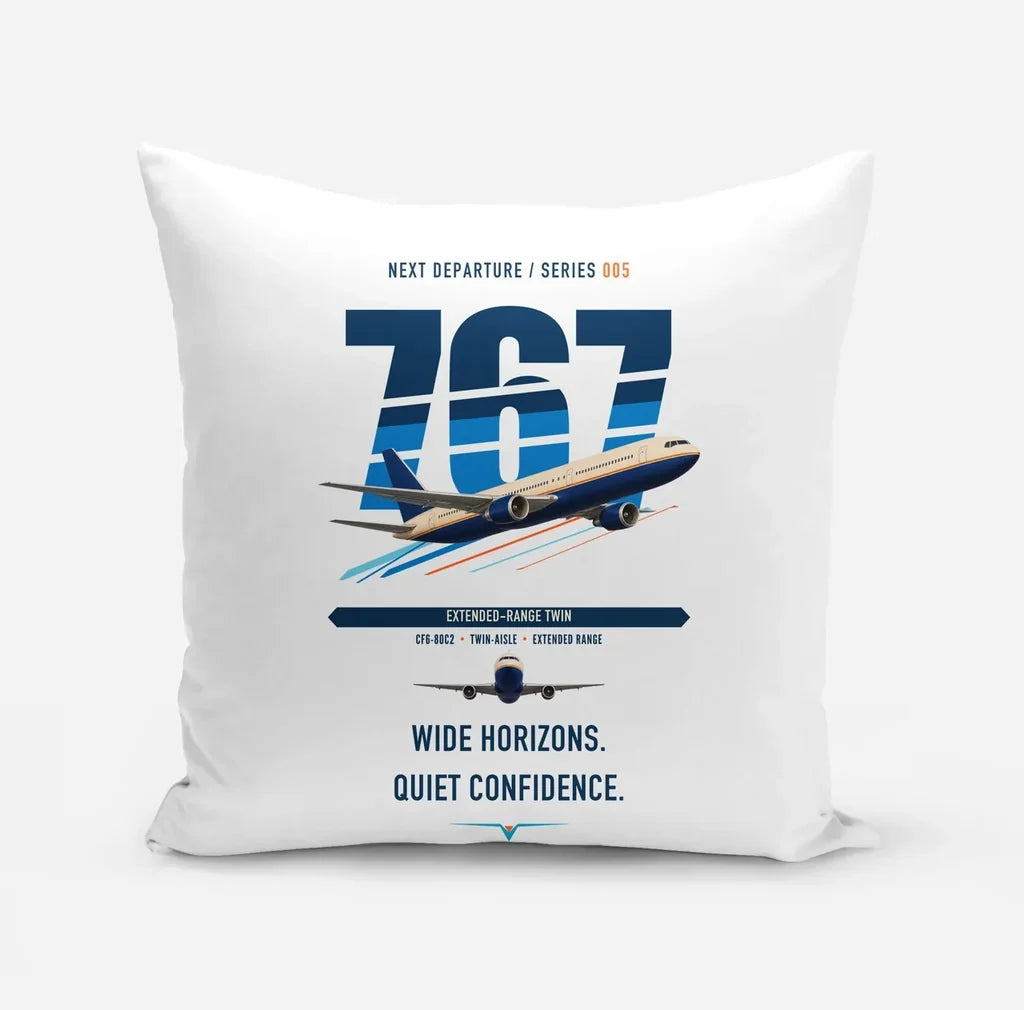 Boeing 767-300ER design on white pillow