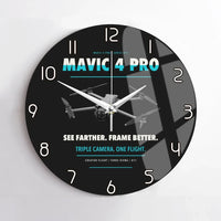 Thumbnail for DJI Mavic 4 Pro design on black no frame wall clock
