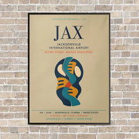 Thumbnail for Jacksonville International Airport JAX vertical canvas print - framed - beige background