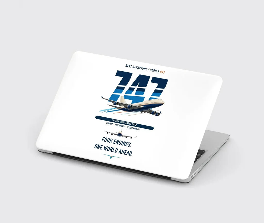 Boeing 747-400 design on white MacBook case