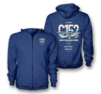 Thumbnail for Cessna 152 design on blue premium zipped hoodie, double-side print