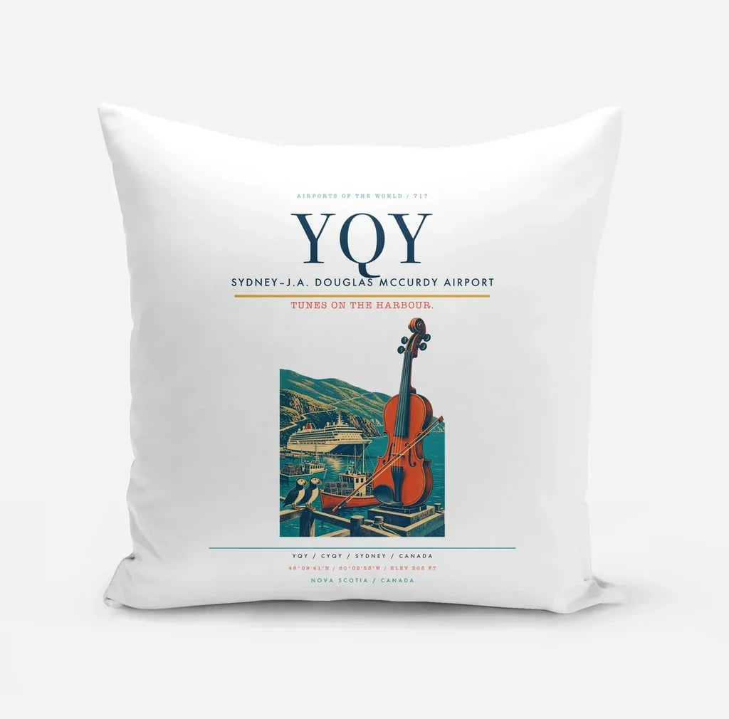 Sydney–J.A. Douglas McCurdy Airport (YQY) design on white pillow