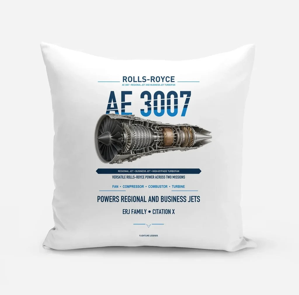 AE 3007 design on white pillow