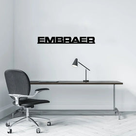Embraer & Text Wall Metal Signs