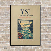 Thumbnail for Saint John Airport YSJ vertical canvas print - framed - beige background