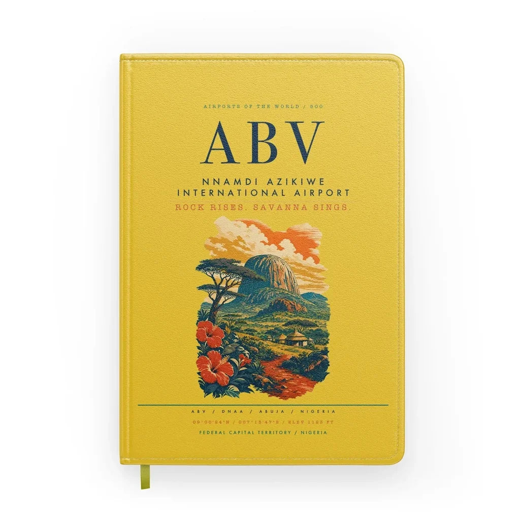 Nnamdi Azikiwe International Airport (ABV) design on yellow notebook