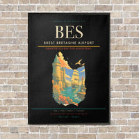 Thumbnail for Brest Bretagne Airport BES - Canvas Framed - Black
