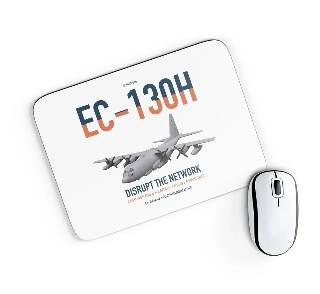 EC-130H Compass Call design on white rectangle mouse pad
