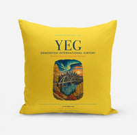 Thumbnail for Edmonton International Airport (YEG) design on yellow pillow