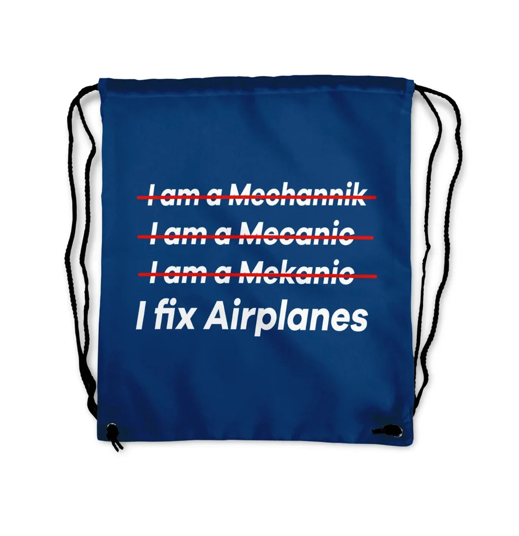 I Fix Airplanes Drawstring Bag - view 2