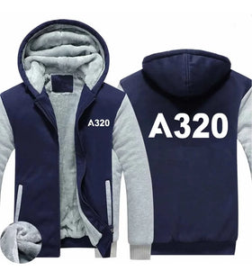 Airbus A320 Flat Text Zipped Sweatshirts