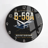 Thumbnail for B-58A Hustler design on black no frame wall clock