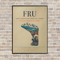 Thumbnail for Manas International Airport FRU — Bishkek vertical canvas print - framed - beige background