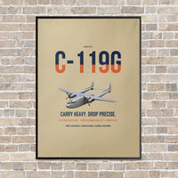 Thumbnail for C-119G Flying Boxcar vertical canvas print - framed - beige background