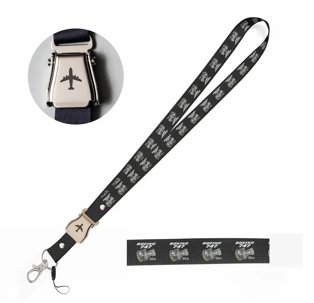 Boeing 747 & GENX Engine seat belt lanyard - black
