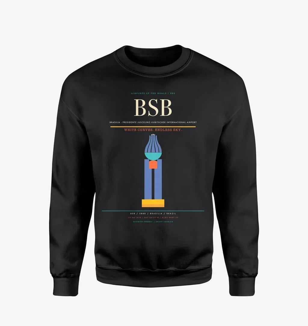 Brasilia - Presidente Juscelino Kubitschek International Airport BSB Sweatshirt - Black