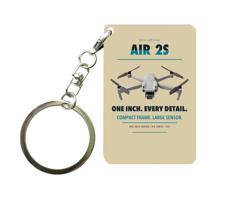 DJI Air 2S Key Chain design on beige key chain