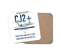Thumbnail for Cessna Citation CJ2+ design on white 1 piece coaster